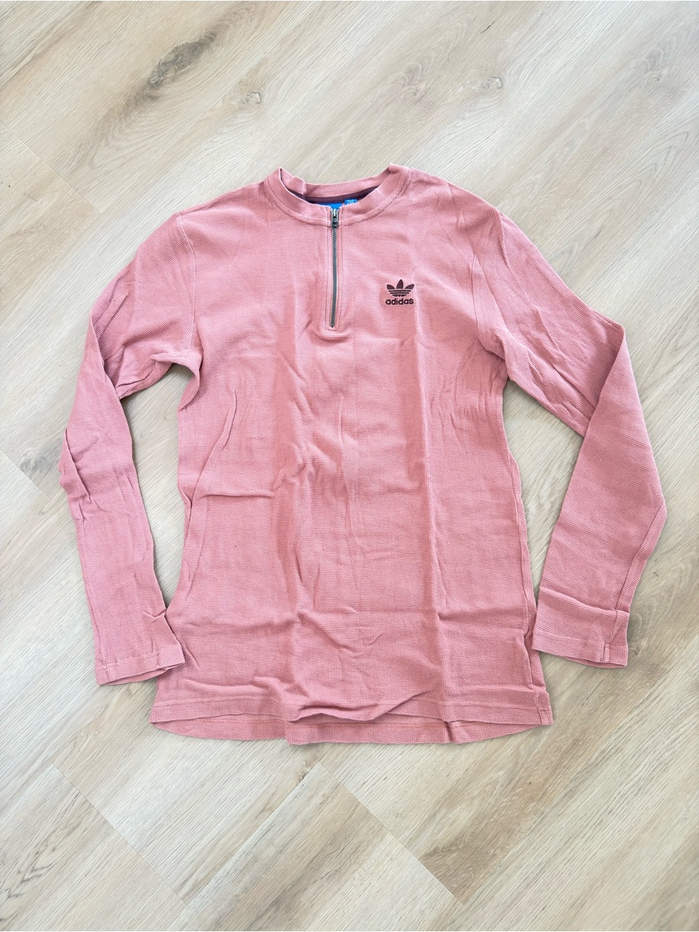 adidas Originals Dusty Pink Quarter-Zip Long Sleeve Top